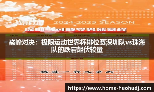 巅峰对决：极限运动世界杯排位赛深圳队vs珠海队的跌宕起伏较量